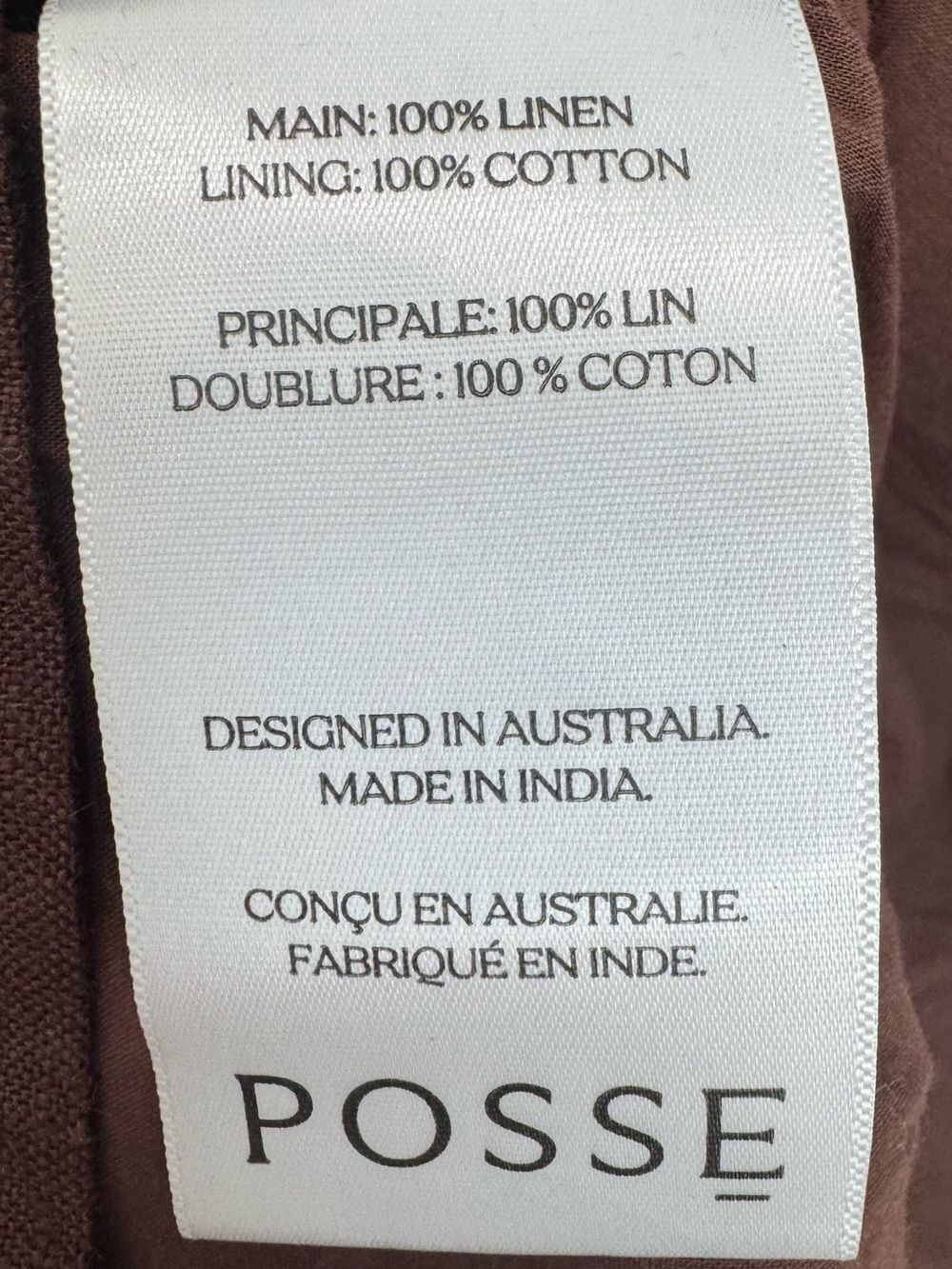 NWT POSSE Emma Linen Pencil skirt in chocolate brown - Picture 9 of 10